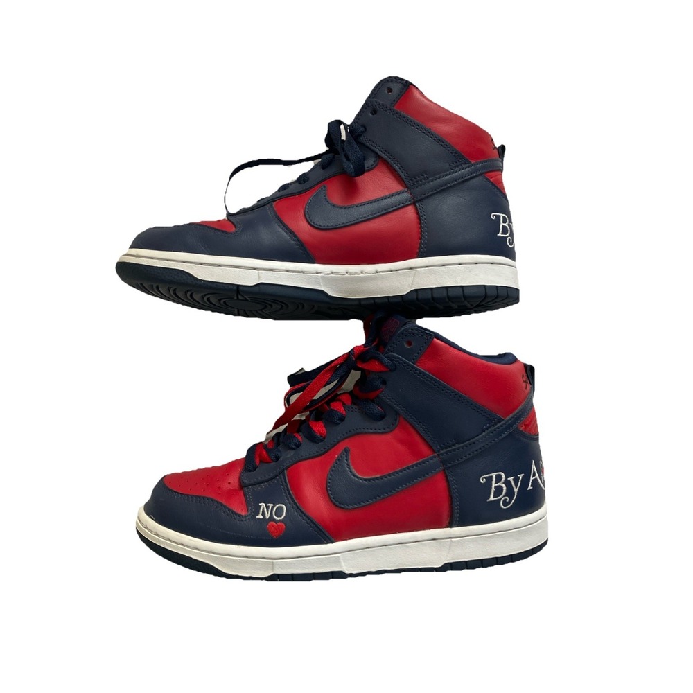 Nike SB X Supreme Dunk High OG By Any Means Varsity Red/Navy Size 7.5 DN3741-600